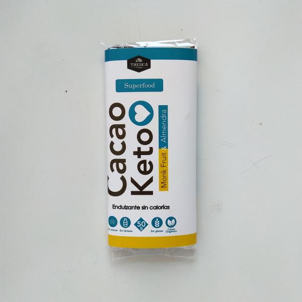 CHOCOLATE THEOCA 50G KETO 80% MONK FRUIT & ALM